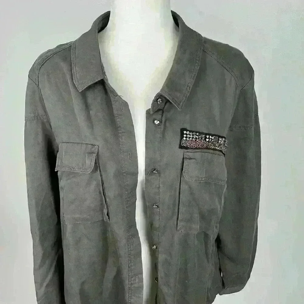 H&M Grey Button Front Jacket Size 12